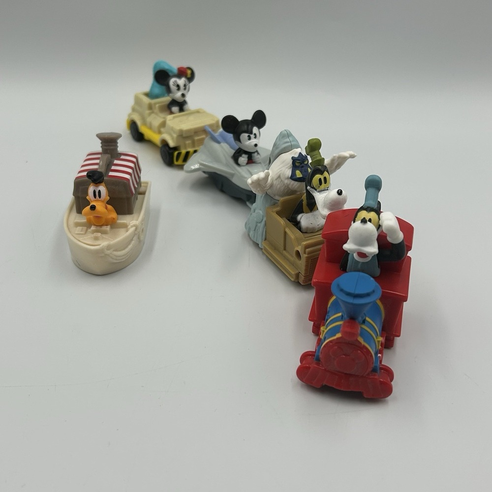 Lot of 5 McDonalds Mickey & Minnie's Runaway Railway Happy Meal Toys Pluto Goofy